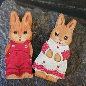 Vintage Cute Hand Painted Bunnies for Display